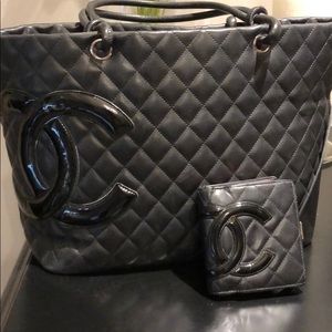 Chanel Jumbo Cambon black lambskin tote